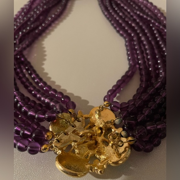 Vintage Elizabeth Taylor "Forever Violet" Statement Necklace 1994 Collection - Picture 10 of 16